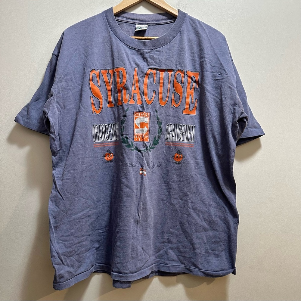 Vintage Men's L Syracuse Orangemen Gray T Shirt 90s Single Stitch